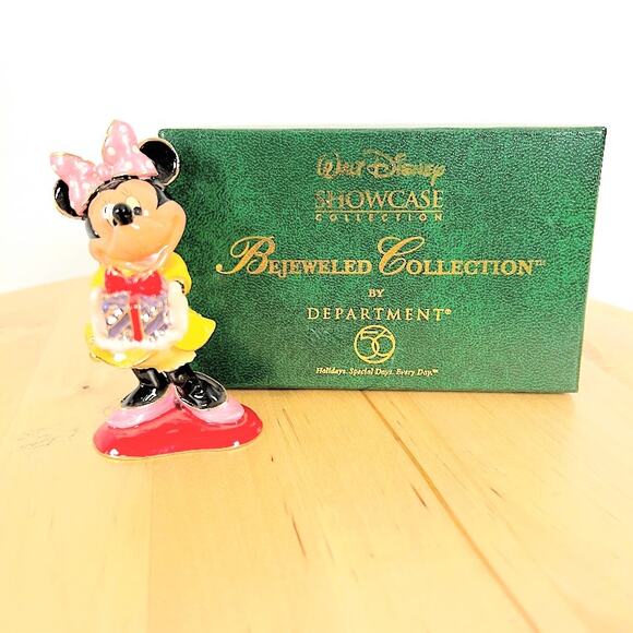 Department 56 Showcase Bejeweled MERRY CHRISTMAS MINNIE Trinket Box - Picture 1 of 7